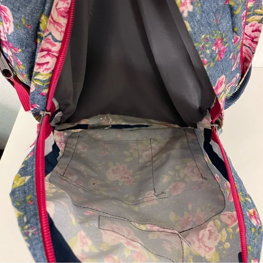 Trans by Jansport Blue with Pink‎ Floral Backpack